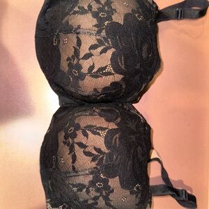 Elegant Black Lace Floral Bra